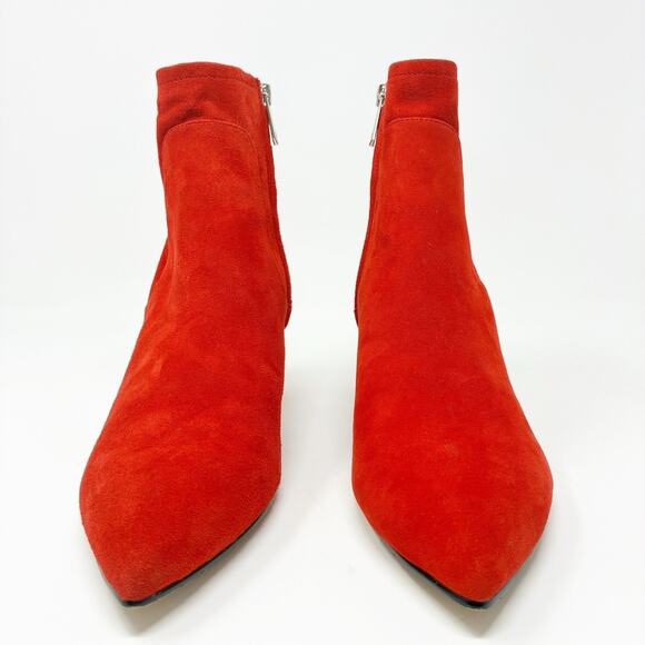 Sam Edelman Karlee Red Suede Ankle Booties 8 - Picture 3 of 7